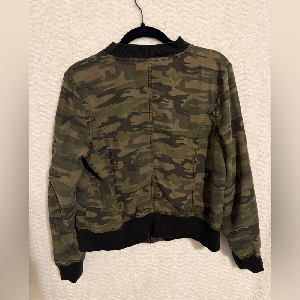 Dear John Black and Brown Camo Bomber Jacket. Size medium. Love this piece 🧡 - Picture 7 of 8